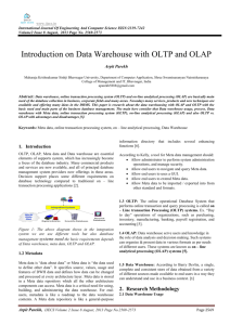 Introduction on Data Warehouse with OLTP and OLAP