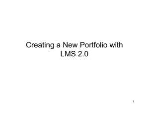 Creating a New Portfolio with LMS 2.0