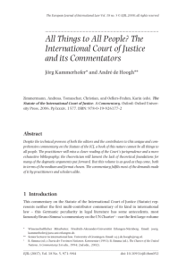 All Things to All People? The International Court of Justice and its