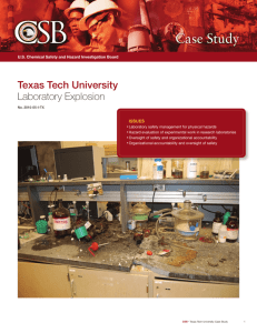 Texas Tech University - Laboratory explosion