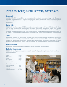 Profile for College and University Admissions