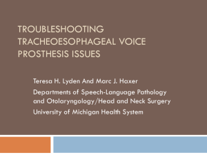 troubleshooting tracheoesophageal voice prosthesis issues
