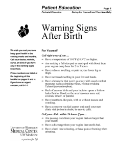 Warning Signs After Birth