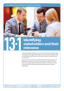 Topic guide 13.1: Identifying stakeholders and their relevance