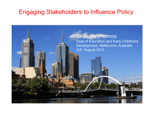 Engaging Stakeholders to Influence Policy