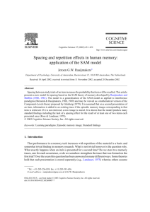 Spacing and repetition effects in human memory: application of the