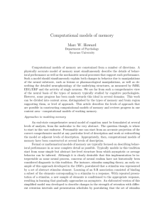 Computational models of memory - computation + cognition lab @ nyu