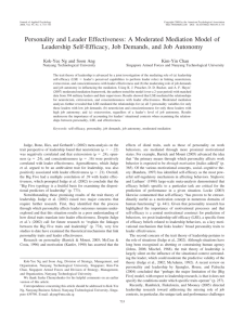 Personality and Leader Effectiveness: A Moderated Mediation
