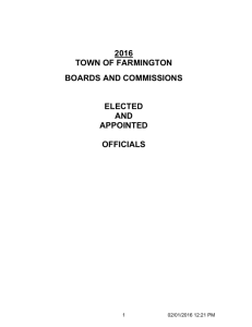 2016 town of farmington boards and commissions elected and