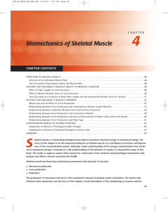 Chapter 4 | BIOMECHANICS OF SKELETAL MUSCLE