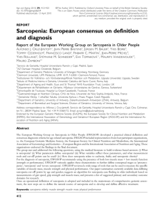 Sarcopenia: European consensus on definition and diagnosis