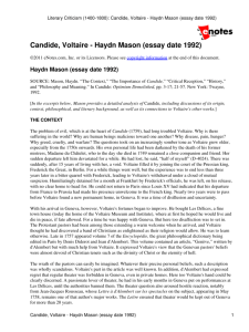 Literary Criticism (1400-1800): Candide, Voltaire