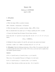Solutions to Midterm 2 from Spring 2015