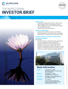 investor brief - World Bank Treasury