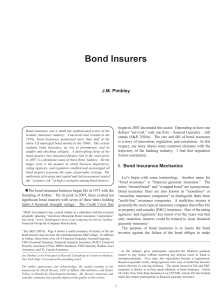 Bond Insurers - Maxwell Consulting