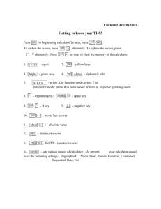 Getting to know your TI-83