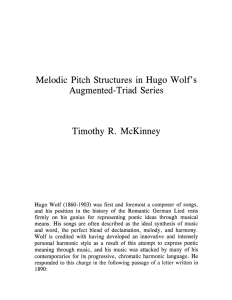 Melodic Pitch Structures in Hugo Wolf's Augmented