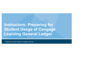 Cengage Learning General Ledger Instructor User Guide