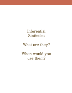 Inferential Statistics What are they? When would you use them?