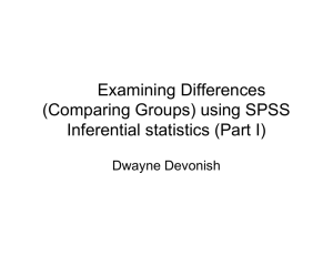 Examining Differences (Comparing Groups) using SPSS Inferential