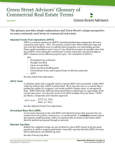 Green Street Advisors' Glossary of Commercial Real Estate Terms