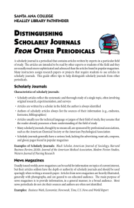 distinguishing scholarly journals from other periodicals
