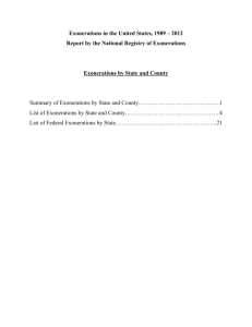 Exonerations by State and County