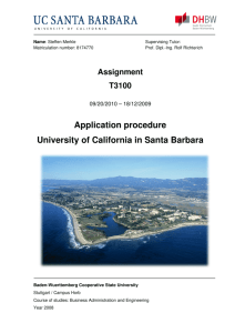 Application procedure niversity of California in Santa Barbara
