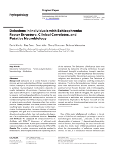 Delusions in Individuals with Schizophrenia