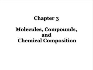 Chapter 3 Molecules, Compounds, and Chemical Composition