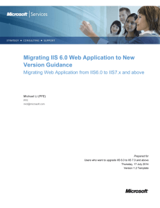 Migrating IIS 6.0 Web Application to New Version