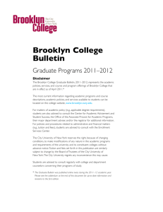 Graduate Bulletin 2011–2012 - Brooklyn College