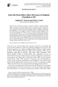 Does the Flynn Effect Affect IQ Scores of Students