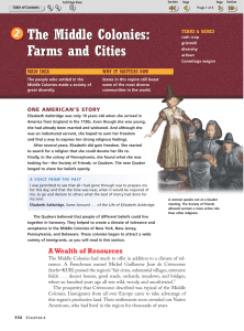 Farms and Cities The Middle Colonies