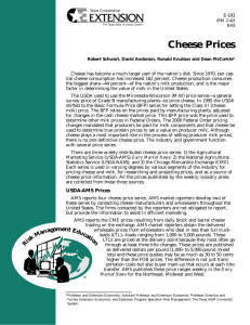 Cheese Prices - Extension Agricultural Economics