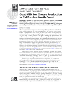 Sample Costs for a 500-Head Dairy Goat Operation