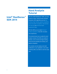 Hand Analysis Tutorial Intel® RealSense SDK 2014