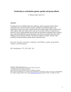 Conformity in contribution games: gender and
