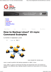 How to Backup Linux? 15 rsync Command Examples