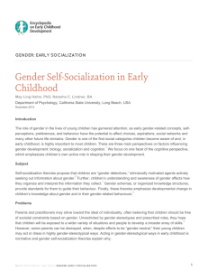Gender Self-Socialization in Early Childhood
