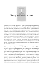 Slavery and Politics to 1808 - University of North Carolina Press