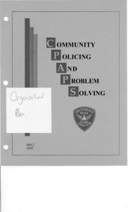 Community Policing and Problem Solving San Francisco Police