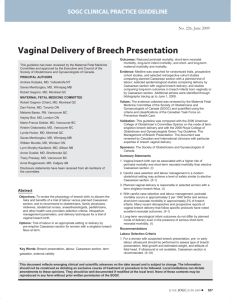 Vaginal Delivery of Breech Presentation
