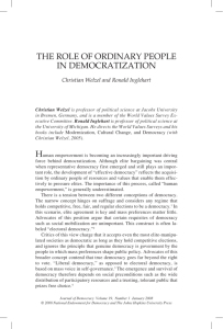The Role of oRdinaRy PeoPle in democRaTizaTion