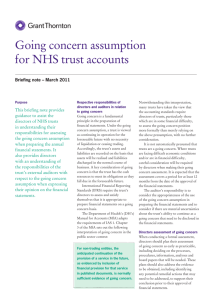 Going concern assumption for NHS trust accounts