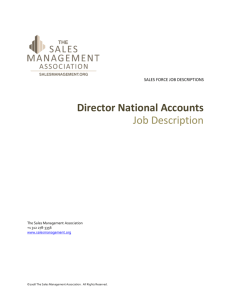 Director National Accounts Job Description