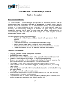 Sales Executive - Account Manager, Canada