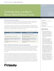 Understanding Liquidity in Money Market Mutual Funds