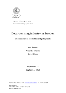 Decarbonising industry in Sweden