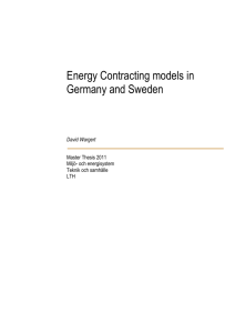 Energy Contracting models in Germany and Sweden